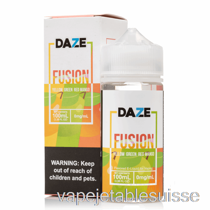 Vape Suisse Jaune Vert Rouge Mangue - 7 Daze Fusion - 100ml 6mg